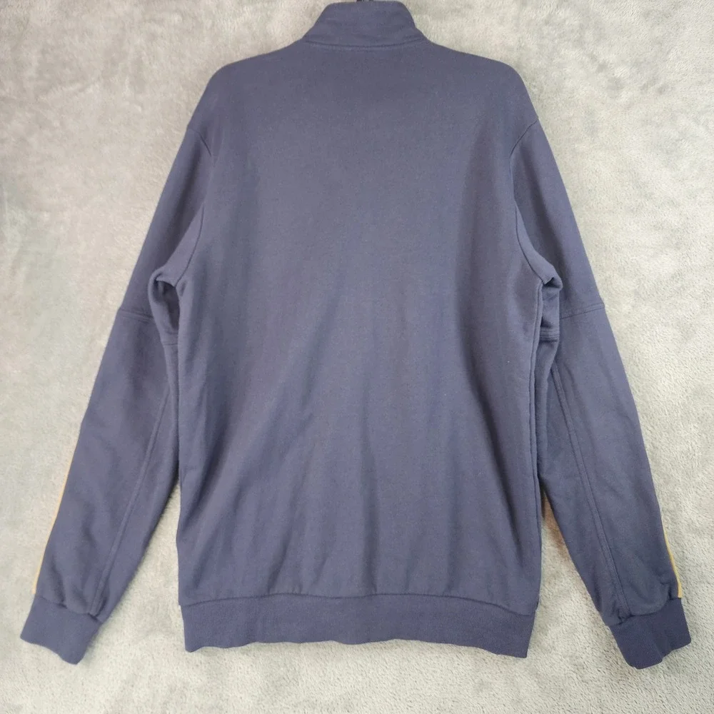 Adidas Trio Tracksuit Mens Large Jacket Medium Joggers Navy Blue Gold Set - Picture 10 of 16